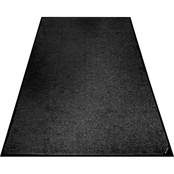 Global Industrial 4'W x 6'L Plush Entrance Mat, 3/8 Thick, Charcoal Black 800478BK